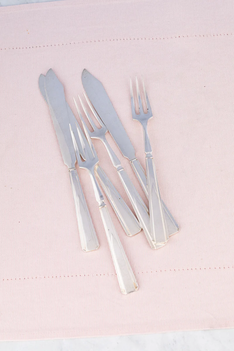 Vintage Silverplate Cunard White Star Line Fork & Knife Set - Image 4